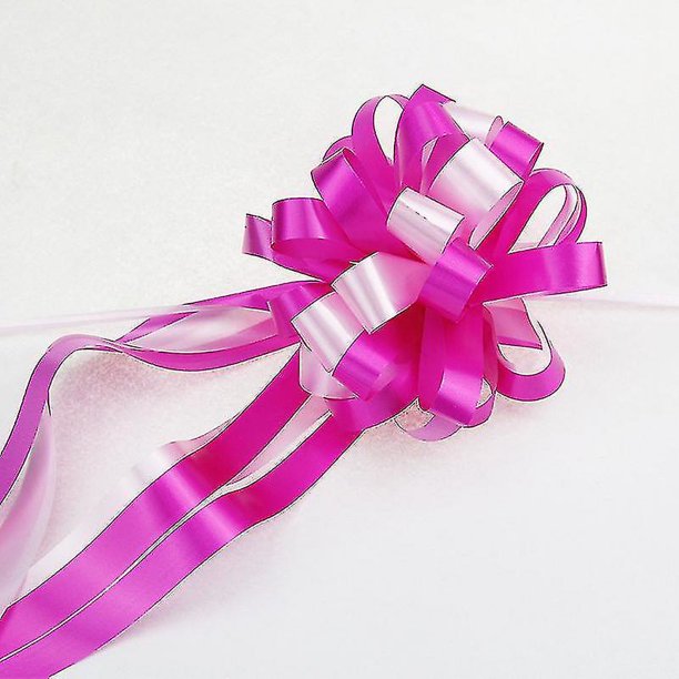 Cinta grande con lazo para envolver regalos, decoración navideña (10 unidades, rosa roja)