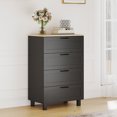 thumbnail image 2 of HOMCOM Commode à 4 Tiroirs pour Chambre, Commode Moderne, Noir, 2 of 10