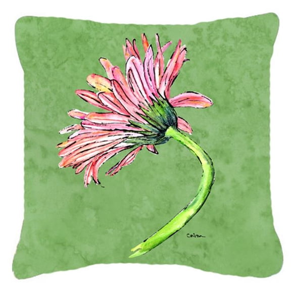 Carolines Treasures  Gerber Daisy Pink Indoor & Outdoor Fabric Decorative Pillow