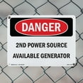 thumbnail image 4 of 2nd Power Source Available Generator OSHA Danger Aluminum Sign 24 Inch x 18 Inch - 5 Pack, 4 of 8