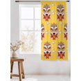thumbnail image 3 of Sheer Curtains 72 Inches Long, Chinese Wind Semi Sheer Curtains Light Filtering Window Treatment, New Year Painting Lion Dance Yellow Privacy Voile Drapes for Living Room Bedroom 52x72 Inch, 3 of 7