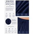 thumbnail image 6 of DOKOTOO Womens Casual Crochet Lace Pants Drawstring Elastic Waist Cropped Pants Lightweight Straight Leg Trousers with Pockets, 6 of 10