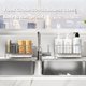 thumbnail image 5 of Kitchen Sink Sponge Holder, 304 Stainless Steel Soap Dispenser Caddy Organize, Kitchen Sink Brush Caddy Holder with Removable Drain Tray, 5 of 5