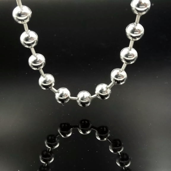 HOOUN Men's stainless steel Huge 8mm ball Bead chain Necklace 24 inch Shiny Jewelry