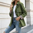 thumbnail image 6 of Tqcoqu Women's Lightweight Windproof Casual Trench Jacket Lapel Button Down Coat with Plaid Lining and Pockets, 6 of 9