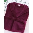 thumbnail image 6 of Robes for Men Women Ultra-Soft Flannel Bath Lounge Robes,Wine, 6 of 7