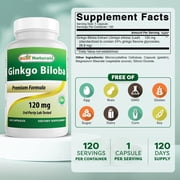 Best Naturals Ginkgo Biloba 120 mg 120 Capsules | Cognitive Health Support