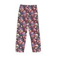 thumbnail image 3 of Lsque Skull Blue Flower Print Men's Pajama Pants, Lounge Pant - Comfortable Home Wear,Elastic Waistband, Stylish Design-Large, 3 of 9