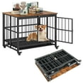 thumbnail image 1 of Gymax Foldable Dog Crate Furniture w/Removable Tray Lockable Door Lockable Wheels, 1 of 10