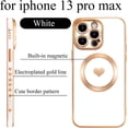 thumbnail image 2 of Magnetic Case for iPhone 13 Pro Max Case for Women Men [ Compatible with MagSafe ], Cute Love Heart Soft Back Cover Raised Full Camera Lens Protection Phone Case (6.7") - White, 2 of 12