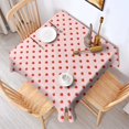 thumbnail image 2 of Red Strawberry Plants Pink Pattern Square Tablecloth,Waterproof Square Table Cover,Wipeable Spillproof Washable Table Cover for Home Kitchen Party Decor 42"X42"(107x107cm), 2 of 6
