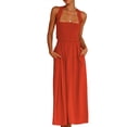 thumbnail image 1 of xiaxaixu Robe d'Été Décontractée pour Femme Dos Nu Couleur Unie Froncée Longue Robe Mode à Nouer Croisée Robe Caraco, 1 of 7
