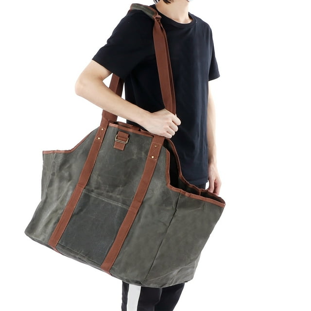 Support de Bois de Chauffage, Sac de Bois de Chauffage en Toile Cirée Imperméable Durabilité Éprouvée
