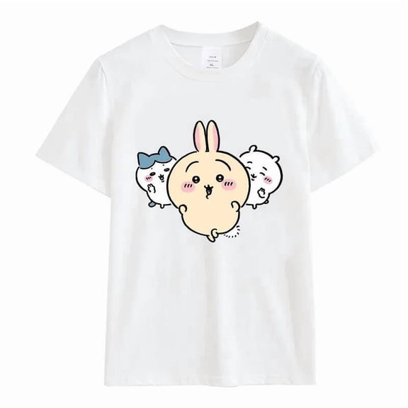 Anime Chiikawa T-Shirt T-Shirts Short-Sleeve Y2K Tops Summer Crewneck Tees