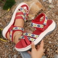 thumbnail image 6 of Women's Summer New Plus-size Ethnic Style Casual Fashion Wedge Sandals Sandals for Women Red 40, 6 of 8