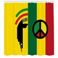 thumbnail image 3 of Ambesonne Rasta Shower Curtain, Reggae Music Peace, 69"Wx70"L, Red Green Yellow, 3 of 3