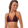 thumbnail image 2 of Brasier Triangular Bordado para Mujer, Cierre Frontal, sin Varillas, Ligeramente Forrado, Encaje borgoña (Burgundy-1) G borgoña (Burgundy-1) G Xishao ropa, 2 of 2