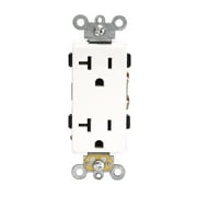 20 Amp Receptacle Outlet, Heavy Duty 125V Decorator Duplex Outlet, 62001-W, White