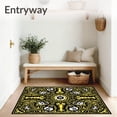 thumbnail image 3 of ODIKA 2'x3' Machine Washable Non-Slip Area Rug, Eerie Skeleton With Floral Skulls and Twisted Vines High Traffic Rug, Black, 703910, 3 of 7