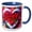 Blue/White, variant on 3drose, Valentines Day. a Heart Full of Red Rose Flowers. Gift, Charm, Card, 11oz Two-tone Yellow Mug