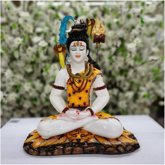 Lord Shiva Statue in Marble Dust Shiva Sculpture Handmade God Statue Meditating Shiva Sculpture Hindu Gods of God Shiva Murti Shiva Idol Mahadev Statue Shiva Figurine Indian God - AtoZ India Cart
