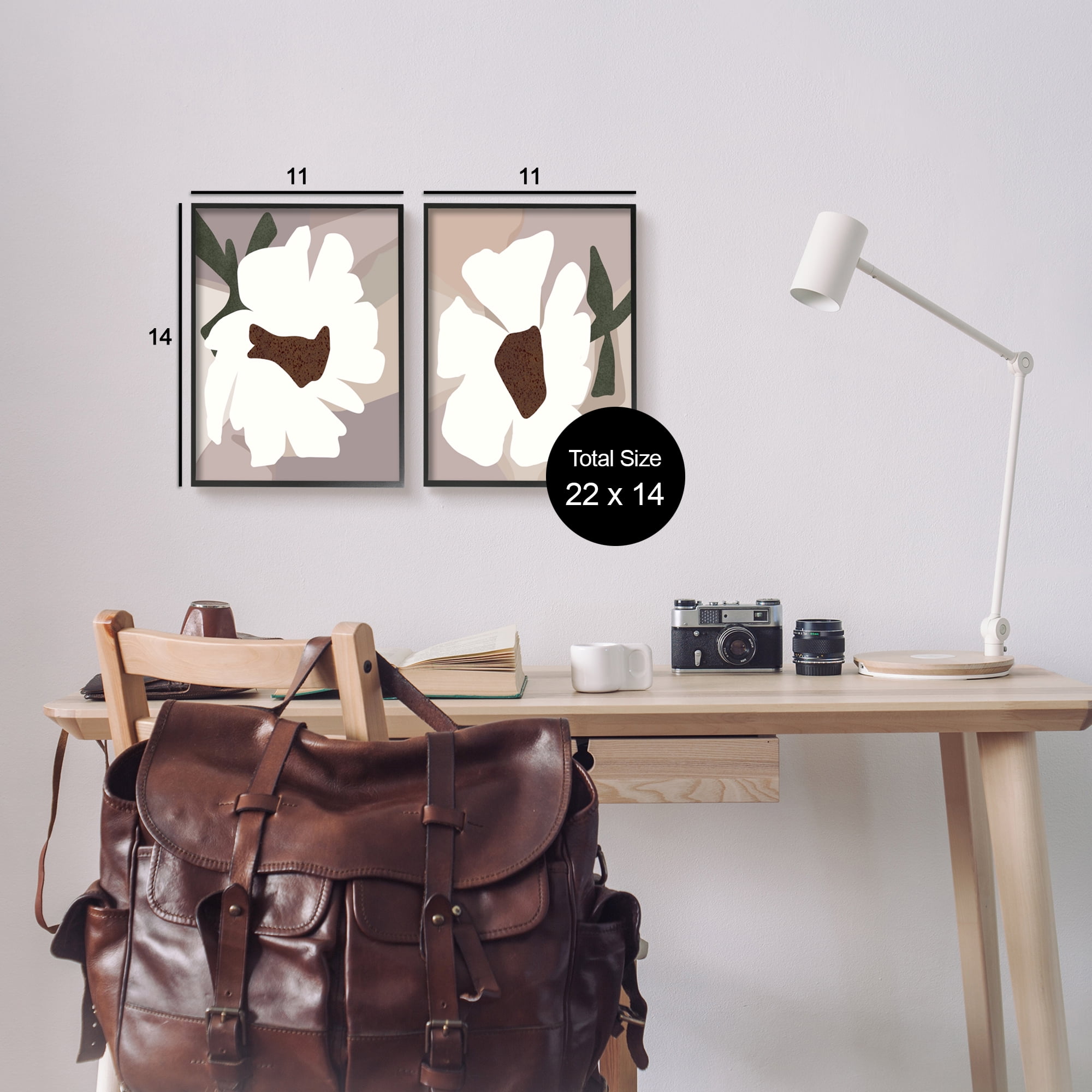 Stupell Industries Abstract White Daisies Botanical & Floral Painting Black Framed Art Print Wall Art, 11 x 14