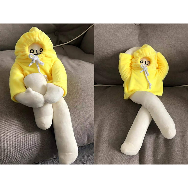 Plush Banana Man Toy Stuffed Doll with Magnet Funny Man Doll Decompression  Toy Birthday,Multicolor