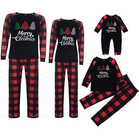 

Merry Christmas Matching Pajamas for Family Women Men Kids Little Boys Girls Baby Christmastree Pjs Sleepwear Red Plaid Loungewear
