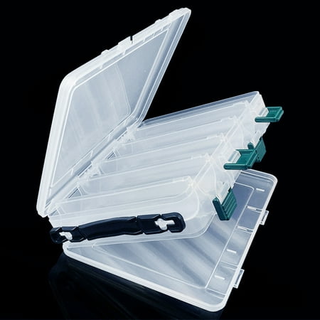 Opolski 20x16x4.5cm 10 Compartments Plastic Fishing Lure Bait Tackle Box Storage Case