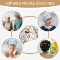 thumbnail image 2 of cute cat Bouffant Caps with Button and Sweatband, Adjustable Scrub Caps hat for Women Men, 2 of 5