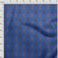thumbnail image 3 of oneOone Cotton Jersey Medium Blue Fabric Floral Block Fabric For Sewing Printed Craft Fabric By The Yard 58 Inch Wide, 3 of 4