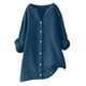 thumbnail image 1 of Vestidos Casuales Para Mujer, Blusas De Mujer De Moda Blusa de verano para mujer con cuello en V, manga larga, botones sueltos y lino, 1 of 7