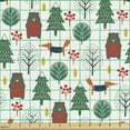 thumbnail image 2 of Cartoon Sofa Upholstery Fabric by the Yard, Themed Winter Forest and Fauna with Trees Fox and Bear, Decorative Fabric for DIY and Home Accents, Multicolor by Ambesonne, 2 of 5