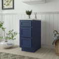 thumbnail image 2 of Vanity Art 15 Inch Bathroom Vanity Small Base Cabinet with 3 Soft Closing Shaker Drawers, Strudy Floor Mount Cabinets for Storage Shaving, Washroom Accessories, VA4015-3BLUE, 2 of 10