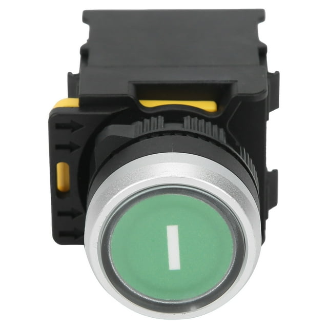 AC220V 10A Green Start Button Switch - ABS Material, Waterproof & Dustproof, Compact Lightweight Electrical Accessory with High Conductivity, Pressure/Corrosion Resistance, Impact & Oxidation