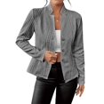 thumbnail image 4 of Women's Textured Single Breasted Blazer, Embossed Pattern Work Jacket, Notch Lapel Office Blazer, Stretch Comfort Fit, Business Casual Blazer, Professional Work Wear, Slim Fit Suit Jacket Dark Gray, 4 of 9