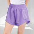 thumbnail image 7 of JTSRKL Teen Girls's Summer Athletic Shorts High Waisted Running Shorts Sporty Short Gym Smoked Elastic Workout Shorts with Zipper Pockets Purple 9-10 Years, 7 of 7