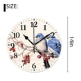 thumbnail image 2 of 14 Inch Wall Clock Battery Operated Silent Clock Decorative for Office, Kitchen, Outdoor, Living Room，Watercolor Blue Bird with Red Berries Design, 2 of 4