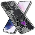 thumbnail image 2 of MUNDAZE Samsung Galaxy S21 FE Shockproof Clear Hybrid Protective Phone Case Halloween Skeleton Heart Hands Spooky Spider Web Cover, 2 of 5