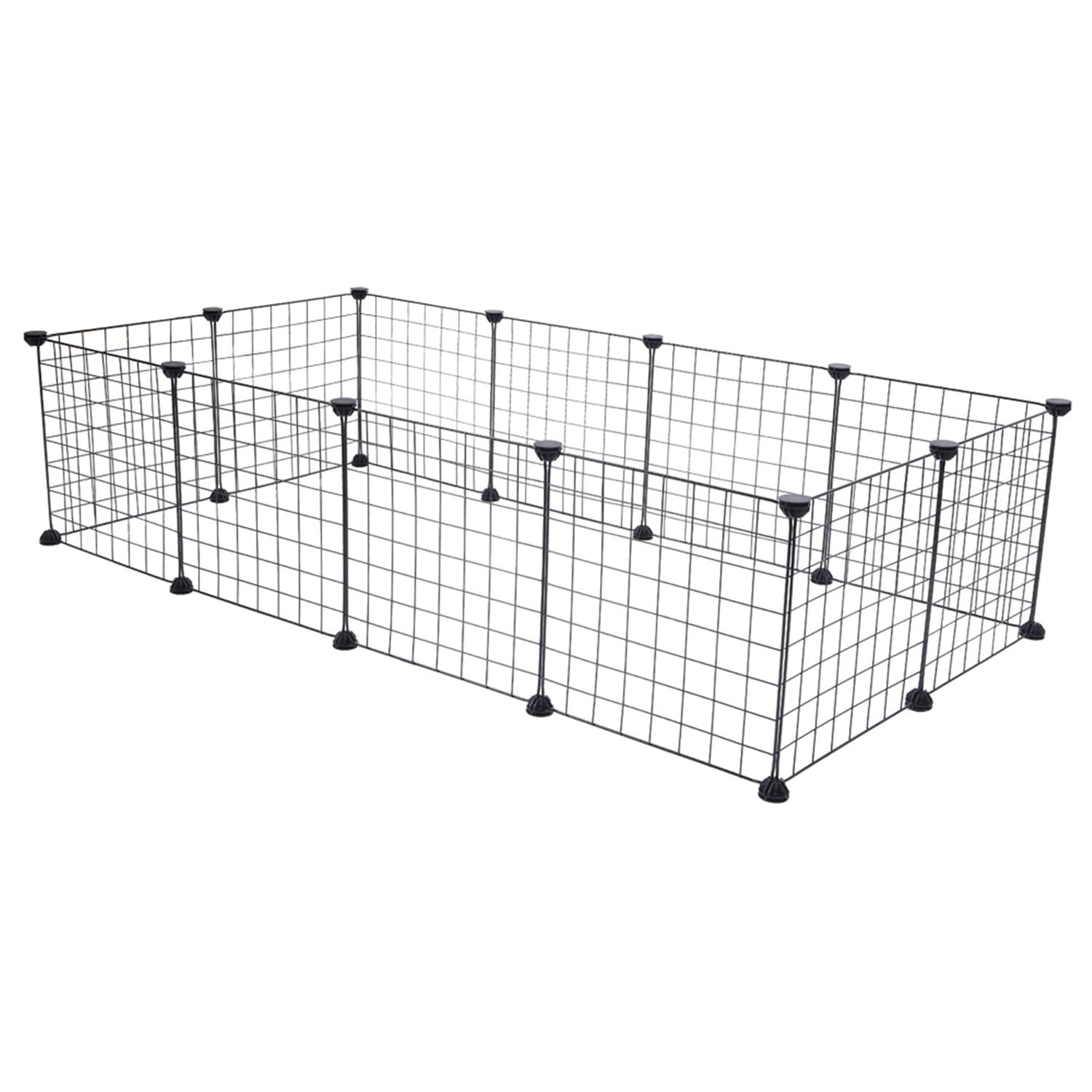 Pefilos 35" Pet Kennel, 32 pcs Folding Wire Dog Playpen for Small Animals, Guinea Pigs, Rabbits Kennel Crate Fence Tent, Black Pefilos 35" Pet Kennel, 32 pcs Folding Wire Dog Playpen for Small Animals, Guinea Pigs, Rabbits Kennel Crate Fence Tent, Black