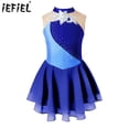 thumbnail image 2 of Vestido ajustado para niñas con brillantes diamantes de imitación para gimnasia, patinaje artístico, maillot de ballet con lentejuelas, traje de danza lírica, 2 of 5