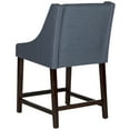 thumbnail image 7 of SAFAVIEH Dylan Modern Linen Espresso Rubberwood Counter Stool, Navy, 7 of 7