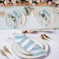 thumbnail image 2 of Blue Striped Cloth Napkins, Rustic Farmhouse Stripes Washable and Reusable Dinner Napkins Set of 4, Table Napkin for Kitchen Party Birthday Wedding Hotel Housewarming 20"x20", 2 of 8