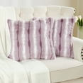 thumbnail image 2 of Home Soft Things Plush Striped Faux Fur Pillow Covers, Set of 2, 20"x20", Andulo, 2 of 7