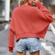 thumbnail image 4 of Suéter de cuello redondo para mujer, moda, suelto, talla grande, color, manga larga, tops, suéter para mujer, 4 of 4