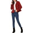 thumbnail image 2 of INSPIRE CHIC Women's Elegant Double Breasted Notched Lapel Long Sleeve Peplum Blazer, 2 of 5