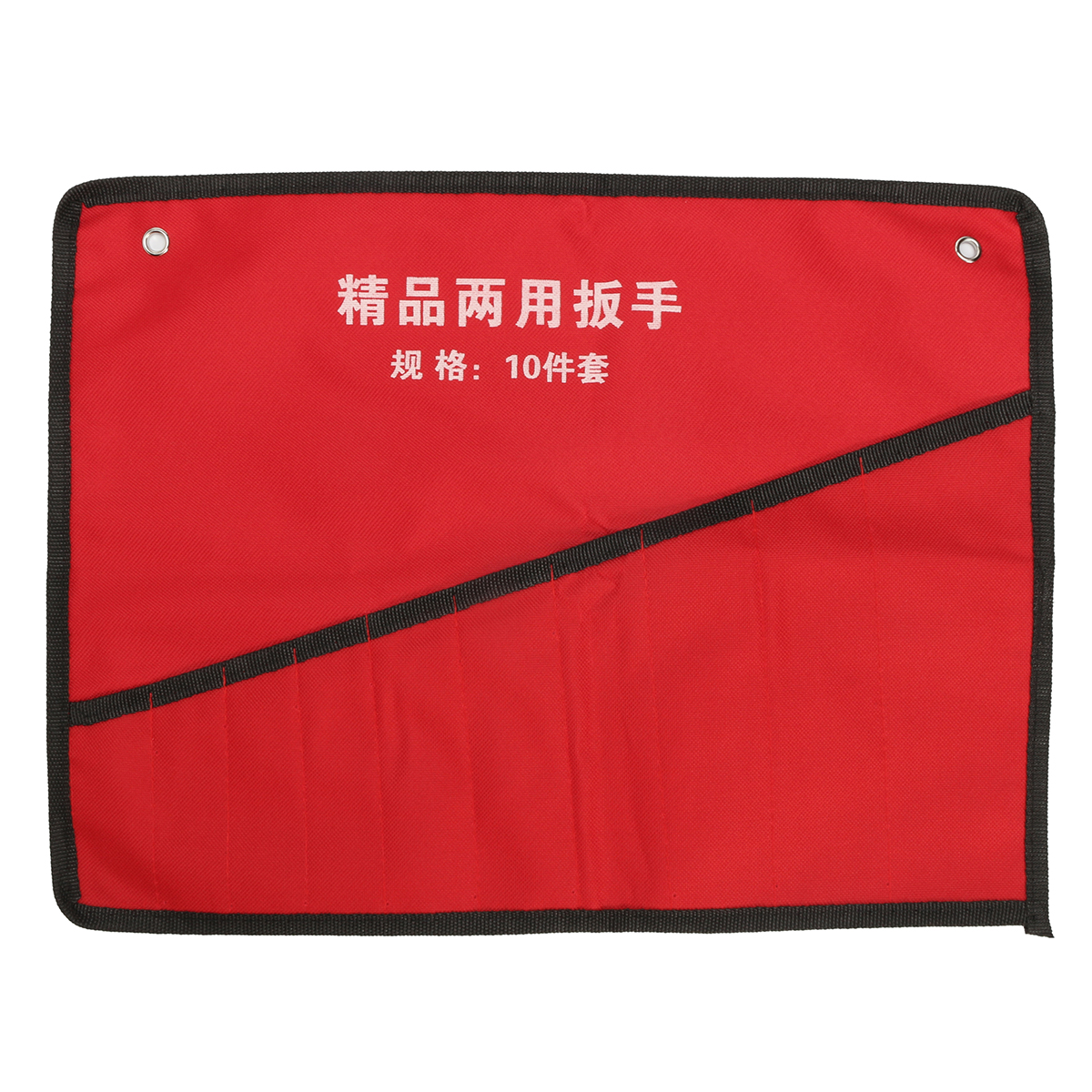 Red Durable Canvas Spanner Wrench Pouch Tool Bag, 8/10/14 Pockets Roll