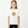 thumbnail image 2 of Shine Bright Sunflowers Girls Graphic Tee, Cute Retro Gift 100% Cotton Kids Short Sleeve T-Shirt 4-13Y, 2 of 5