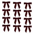 thumbnail image 1 of G Christmas Magic Wand Velvet Bow Ribbon Decoration Set 12 Pieces For Tree Gift Wrapping Party Decor Wine Red Color, 1 of 7