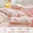 thumbnail image 2 of Nayoroom 3 Pieces Pink and White Grid Comforter Set Love Heart Plaid Buffalo Check Gingham Pattern Microfiber Bedding Set Modern Cottage Preppy Decor Bedding for Women Girls, 2 of 6